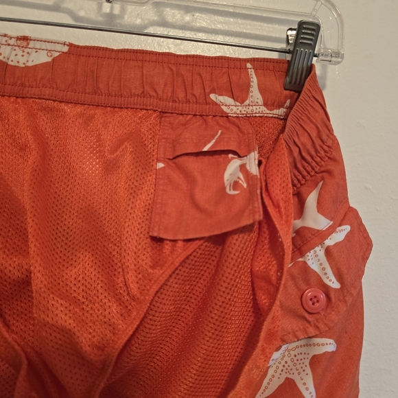 Old Navy - Marine Print Orange Swim Trunks - Picture 12 of 15